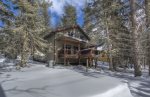 Sixteen Spoke Lodge in the winter- back of cabin